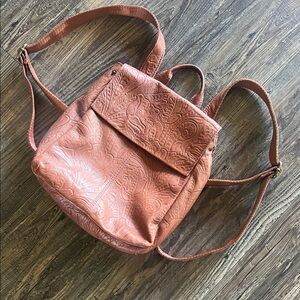 American leather co. brand Embossed Leather Backpack purse